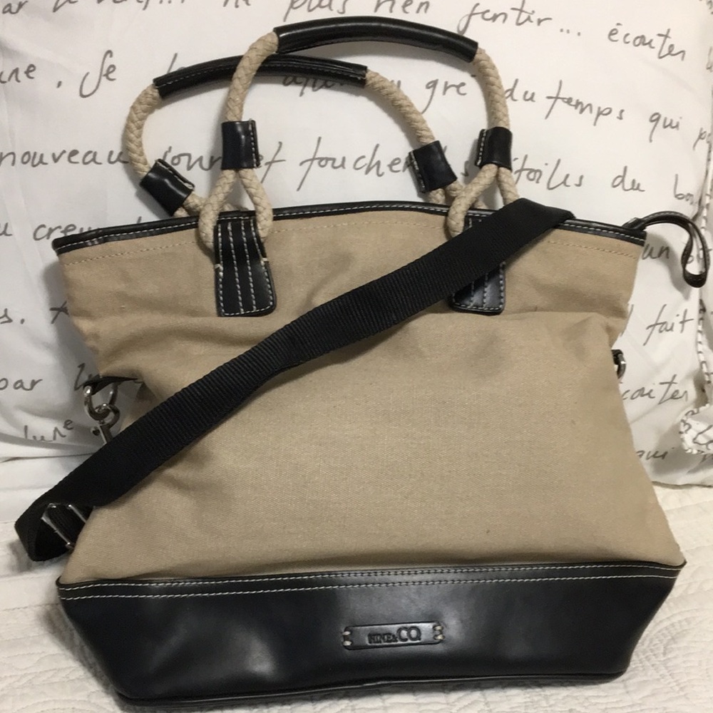 Tan and brown Canvas Handbag